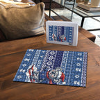 Australia Christmas In July Puzzle Koala Santa Skiing Blue Color