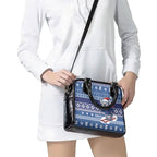 Australia Christmas In July Shoulder Handbag Koala Santa Skiing Blue Color