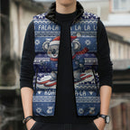 Australia Christmas In July Sleeveless Puffer Jacket Koala Santa Skiing Blue Color