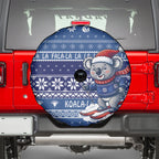 Australia Christmas In July Spare Tire Cover Koala Santa Skiing Blue Color