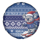 Australia Christmas In July Spare Tire Cover Koala Santa Skiing Blue Color