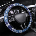 Australia Christmas In July Steering Wheel Cover Koala Santa Skiing Blue Color
