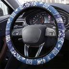 Australia Christmas In July Steering Wheel Cover Koala Santa Skiing Blue Color