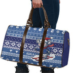 Australia Christmas In July Travel Bag Koala Santa Skiing Blue Color