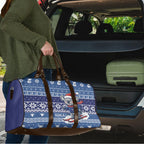 Australia Christmas In July Travel Bag Koala Santa Skiing Blue Color
