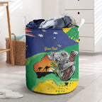 Koala Australia Personalised Laundry Basket Aussie Map National Color Grunge Pattern