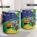 Koala Australia Personalised Laundry Basket Aussie Map National Color Grunge Pattern