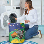 Koala Australia Personalised Laundry Basket Aussie Map National Color Grunge Pattern