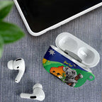 Koala Australia Personalised AirPods Case Aussie Map National Color Grunge Pattern