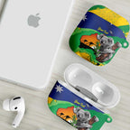 Koala Australia Personalised AirPods Case Aussie Map National Color Grunge Pattern