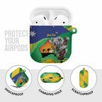 Koala Australia Personalised AirPods Case Aussie Map National Color Grunge Pattern