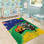 Koala Australia Personalised Area Rug Aussie Map National Color Grunge Pattern