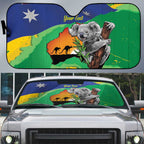 Koala Australia Personalised Auto Sun Shade Aussie Map National Color Grunge Pattern