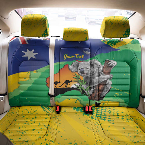 Koala Australia Personalised Back Car Seat Cover Aussie Map National Color Grunge Pattern