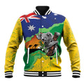 Koala Australia Personalised Baseball Jacket Aussie Map National Color Grunge Pattern