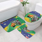 Koala Australia Personalised Bathroom Set Aussie Map National Color Grunge Pattern