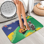 Koala Australia Personalised Bathroom Set Aussie Map National Color Grunge Pattern