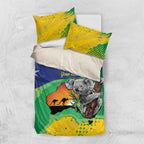 Koala Australia Personalised Bedding Set Aussie Map National Color Grunge Pattern