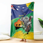 Koala Australia Personalised Blanket Aussie Map National Color Grunge Pattern