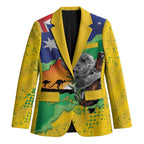 Koala Australia Personalised Blazer Aussie Map National Color Grunge Pattern