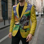 Koala Australia Personalised Blazer Aussie Map National Color Grunge Pattern