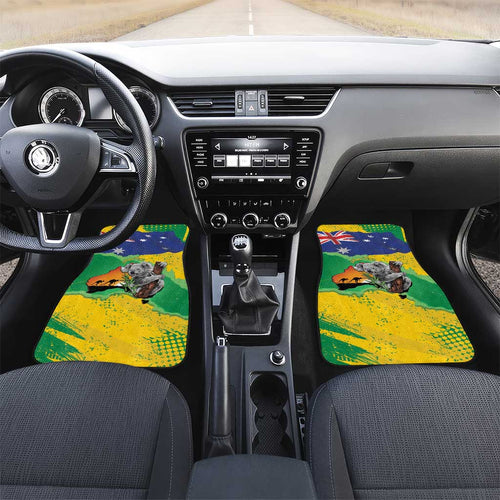 Koala Australia Personalised Car Mats Aussie Map National Color Grunge Pattern