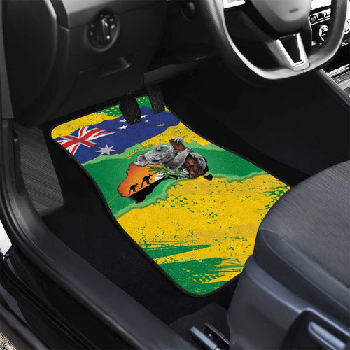 Koala Australia Personalised Car Mats Aussie Map National Color Grunge Pattern