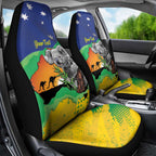 Koala Australia Personalised Car Seat Cover Aussie Map National Color Grunge Pattern