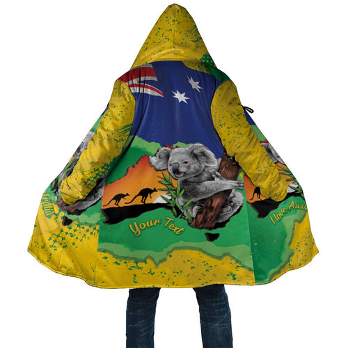Koala Australia Personalised Cloak Aussie Map National Color Grunge Pattern