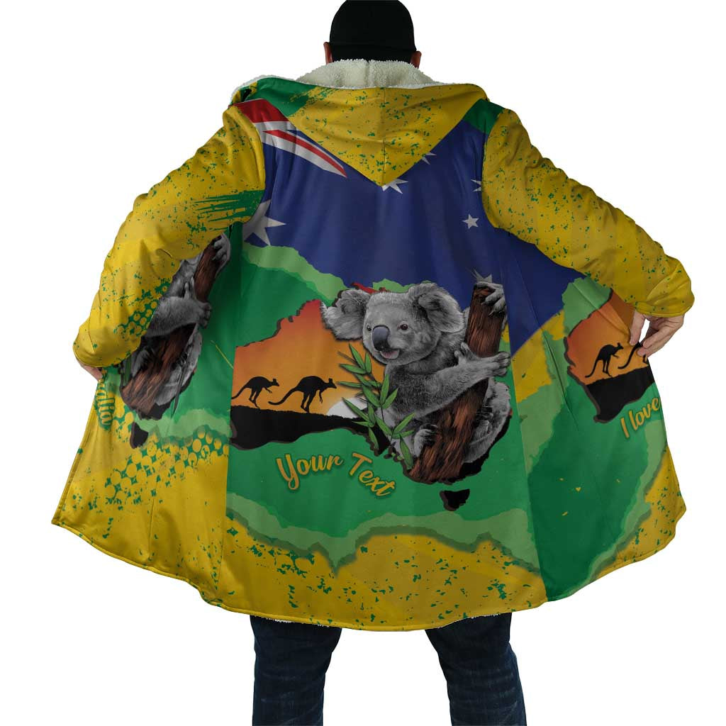 Koala Australia Personalised Cloak Aussie Map National Color Grunge Pattern