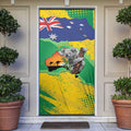 Koala Australia Personalised Door Cover Aussie Map National Color Grunge Pattern