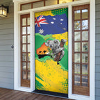 Koala Australia Personalised Door Cover Aussie Map National Color Grunge Pattern