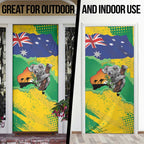 Koala Australia Personalised Door Cover Aussie Map National Color Grunge Pattern