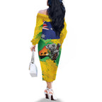 Koala Australia Personalised Family Matching Off The Shoulder Long Sleeve Dress and Hawaiian Shirt Aussie Map National Color Grunge Pattern