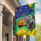 Koala Australia Personalised Garden Flag Aussie Map National Color Grunge Pattern