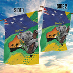 Koala Australia Personalised Garden Flag Aussie Map National Color Grunge Pattern