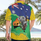 Koala Australia Personalised Hawaiian Shirt Aussie Map National Color Grunge Pattern