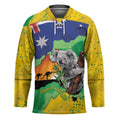 Koala Australia Personalised Hockey Jersey Aussie Map National Color Grunge Pattern