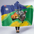 Koala Australia Personalised Hooded Blanket Aussie Map National Color Grunge Pattern