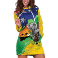 Koala Australia Personalised Hoodie Dress Aussie Map National Color Grunge Pattern