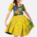 Koala Australia Personalised Kid Short Sleeve Dress Aussie Map National Color Grunge Pattern