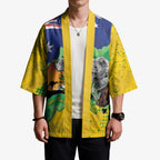 Koala Australia Personalised Kimono Aussie Map National Color Grunge Pattern