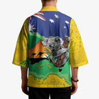 Koala Australia Personalised Kimono Aussie Map National Color Grunge Pattern