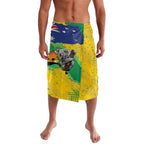 Koala Australia Personalised Lavalava Aussie Map National Color Grunge Pattern