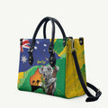 Koala Australia Personalised Leather Bag Aussie Map National Color Grunge Pattern