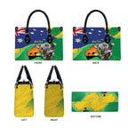 Koala Australia Personalised Leather Bag Aussie Map National Color Grunge Pattern