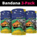Koala Australia Personalised Neck Gaiter Aussie Map National Color Grunge Pattern