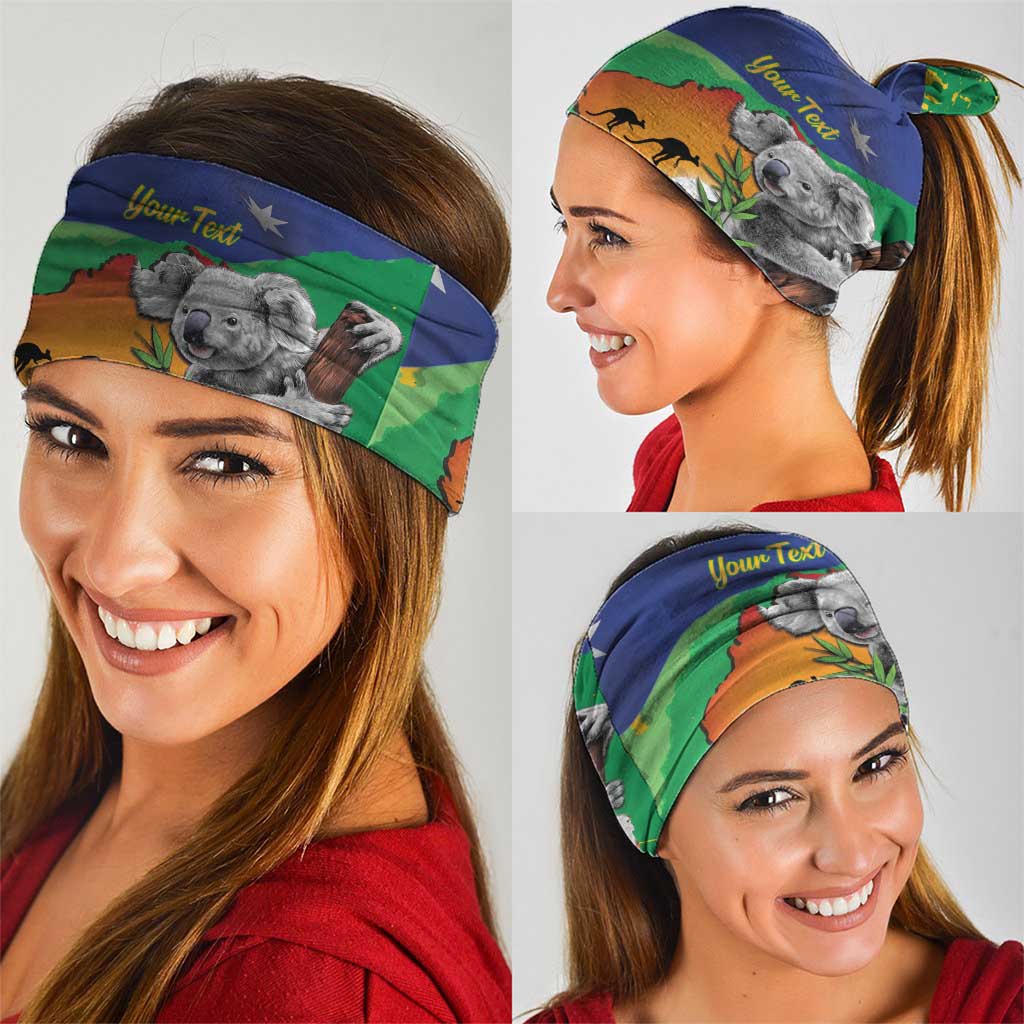 Koala Australia Personalised Neck Gaiter Aussie Map National Color Grunge Pattern