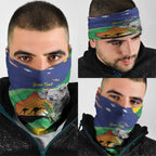 Koala Australia Personalised Neck Gaiter Aussie Map National Color Grunge Pattern
