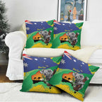 Koala Australia Personalised Pillow Cover Aussie Map National Color Grunge Pattern